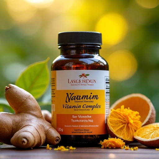 Natural men's vitamin complex bottle with organic ingredients